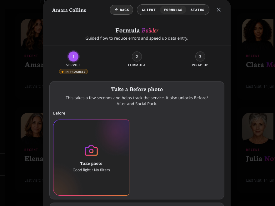 Formula Builder guided colour workflow